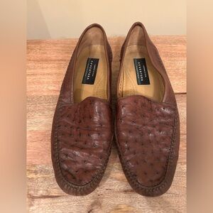 Aventura ostrich Leather Slip-Ons